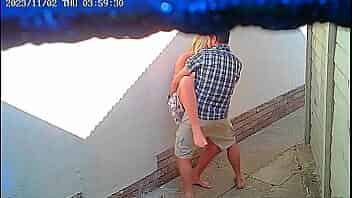 Cctv camera caught couple fucking outside public restaurant video