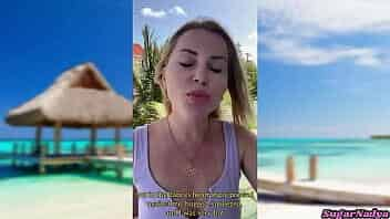 Sexy Russian blonde Milf tells sex stories from her vacation video