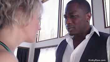 Blonde girlfriend Kate Kennedy met her black bf Rob Piper with her huge tits MILF stepmom Dee Williams and he banged them with big black cock bdsm video